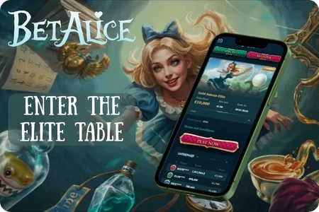 BetAlice Casino live table players climbing the Gold Saloon Elite ranking for the top payout.