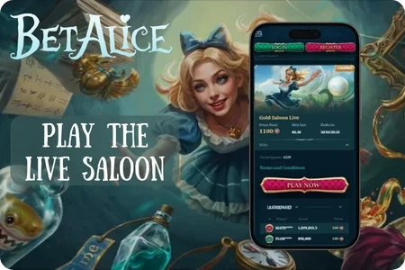 BetAlice Casino live table players climbing the Gold Saloon Elite ranking for the top payout.