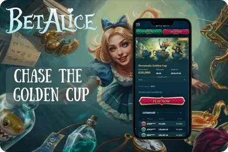 A BetAlice Casino leaderboard where Novomatic players race for the top cash prize.