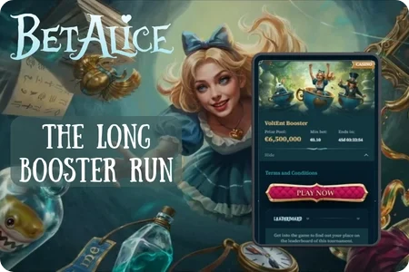 A six-week BetAlice Casino marathon where a low entry bet keeps small bankrolls in contention.