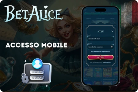 Accesso mobile a BetAlice Casino da smartphone e tablet per i giocatori italiani.