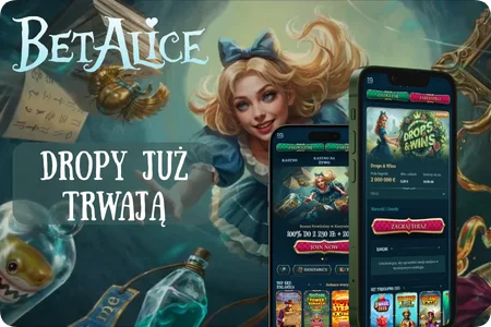 Turniej Drops & Wins w BetAlice Casino z codziennymi nagrodami i końcowym rankingiem.