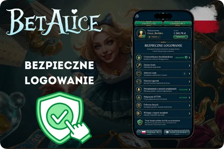 Bezpieczne logowanie i ochrona danych w BetAlice Casino dla graczy z Polski.