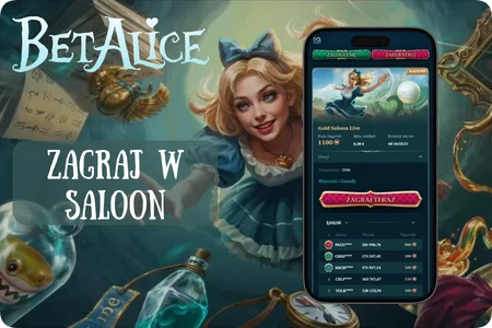 Ranking Gold Saloon Live w BetAlice Casino z nagrodami w postaci bonusowych monet.