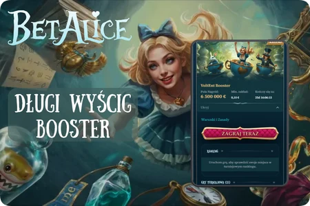 Długoterminowy turniej VoltEnt Booster w BetAlice Casino z niską minimalną stawką.