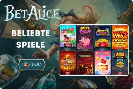 Beliebte Spiele und Top-Slots bei Alice Bet