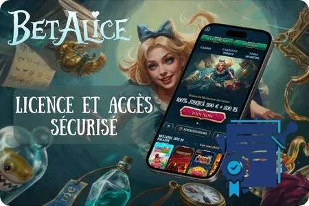 Ouverture d'un compte en euros sur BetAlice Casino sous licence Anjouan, accessible depuis un navigateur