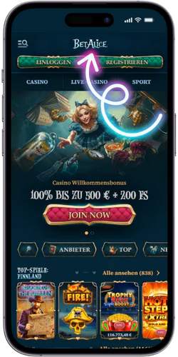 BetAlice Login-Schaltfläche