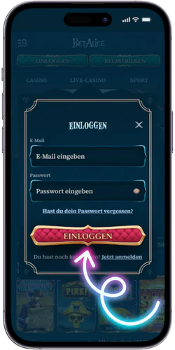 BetAlice E-Mail und Passwort